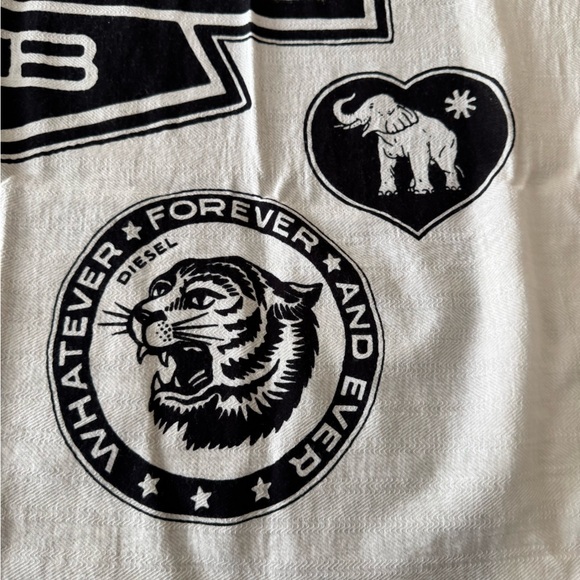 Diesel Black and White Graphic Scarf - Picture 3 of 8